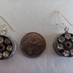 Fantastic HandCrafted Shotgun Shell and Rhinestone Earrings